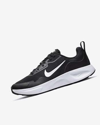 Black / White Nike Wearallday Women's Sneakers | CA_4511