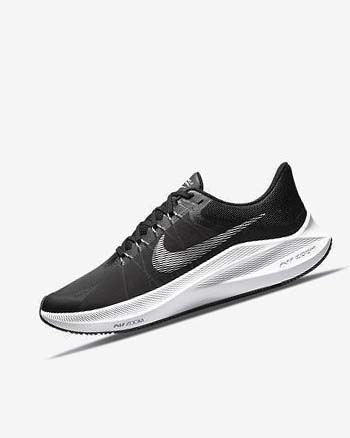 Black / White Nike Winflo 8 Men's Running Shoes | CA_4985