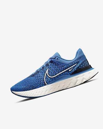 Blue / Black / Blue Nike React Infinity Run Flyknit 3 Men's Running Shoes | CA_5324