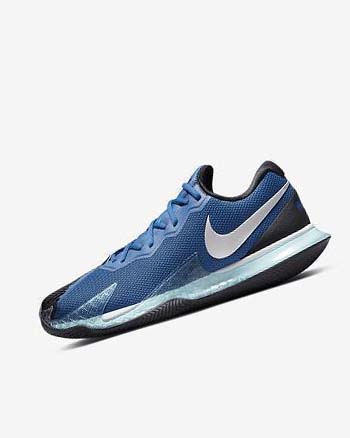 Blue / Black / Metal Silver Nike Court Air Zoom Vapor Cage 4 Rafa Men's Tennis Shoes | CA_2830