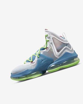 Blue / Light Green / White / Burgundy Nike LeBron 19 Women's Basketball Shoes | CA_2680