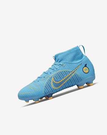 Blue / Orange Nike Jr. Mercurial Superfly 8 Academy MG Girls' Soccer Cleats | CA_4903