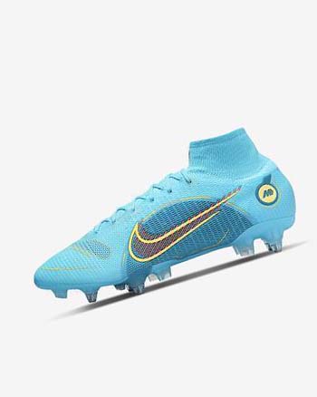 Blue / Orange Nike Mercurial Superfly 8 Elite SG-PRO Anti-Clog Traction Men's Soccer Cleats | CA_5414