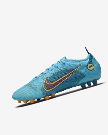 Blue / Orange Nike Mercurial Vapor 14 Elite AG Men's Soccer Cleats | CA_5428