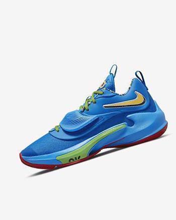 Blue / Red Nike Zoom Freak 3 Men's Basketball Shoes | CA_5193