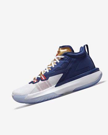 Blue / White / Metal Gold Nike Zion 1 Men's Basketball Shoes | CA_2943