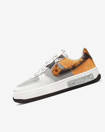 Brown / Light Beige / Deep Yellow Nike Air Force 1 Fontanka Women's Sneakers | CA_2926