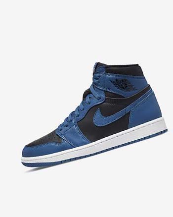 Dark Blue / White / Black Nike Air Jordan 1 Retro High OG Men's Sneakers | CA_4605