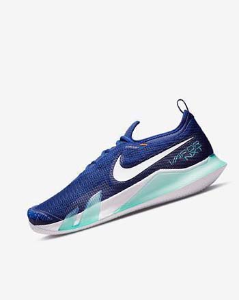 Deep Royal Blue / Turquoise / Orange / White Nike Court React Vapor NXT Men's Tennis Shoes | CA_2390