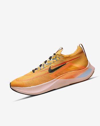 Gold / Orange / Black Nike Zoom Fly 4 Men's Running Shoes | CA_2662