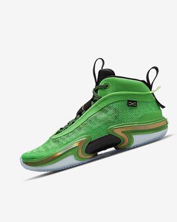 Green / Black / Light Green / Metal Gold Nike Air Jordan XXXVI Men's Basketball Shoes | CA_2266