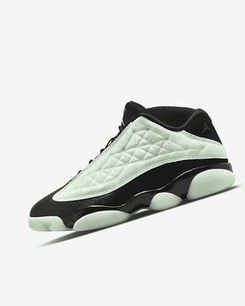 Green / Black Nike Air Jordan 13 Retro Low Men's Basketball Shoes | CA_4841
