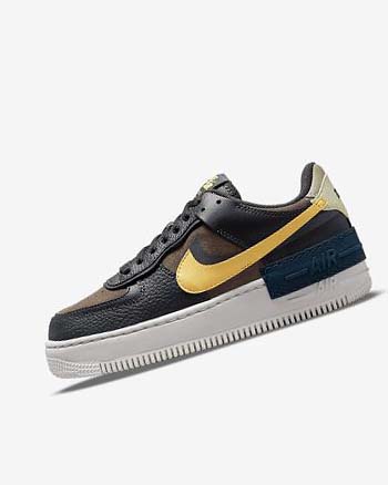 Green / White / Gold Nike Air Force 1 Shadow Women's Sneakers | CA_4742