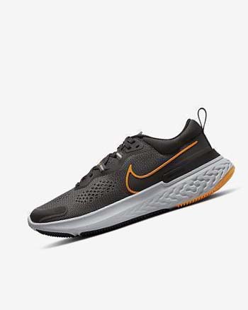 Grey / Black / Grey Nike React Miler 2 Men's Running Shoes | CA_4714