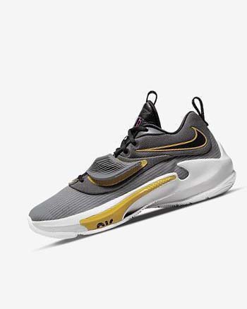 Grey / Black Nike Zoom Freak 3 Men's Basketball Shoes | CA_4935