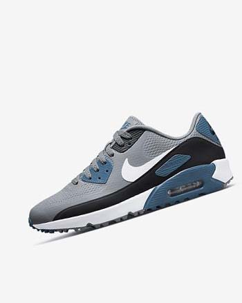 Grey / Black / White Nike Air Max 90 G Women's Golf Shoes | CA_5381