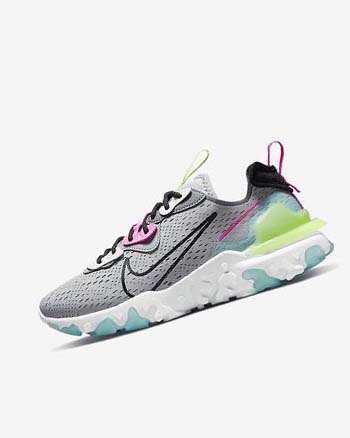 Grey / Grey / Pink / Black Nike React Vision Women's Running Shoes | CA_5316