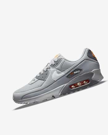 Grey / Grey / White Nike Air Max 90 Men's Casual Shoes | CA_2487