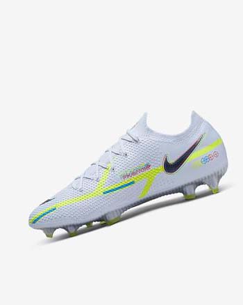 Grey / Light Blue / Blue Nike Phantom GT2 Elite FG Women's Soccer Cleats | CA_5062