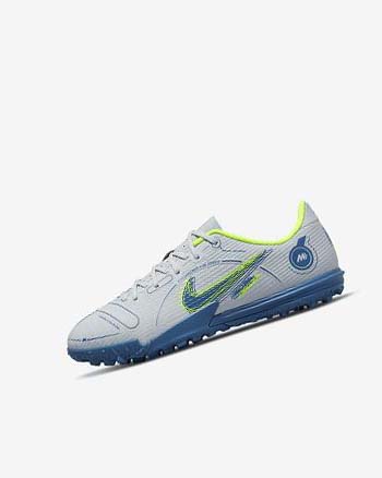 Grey / Light Blue / Dark Blue Nike Jr. Mercurial Vapor 14 Academy TF Boys' Soccer Shoes | CA_4751