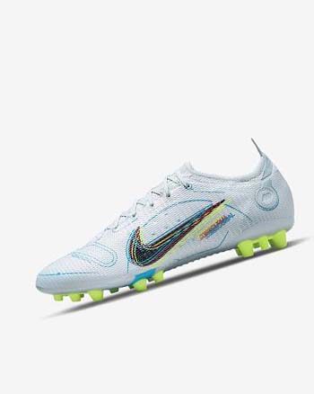 Grey / Light Blue / Orange / Blue Nike Mercurial Vapor 14 Elite AG Men's Soccer Cleats | CA_3169