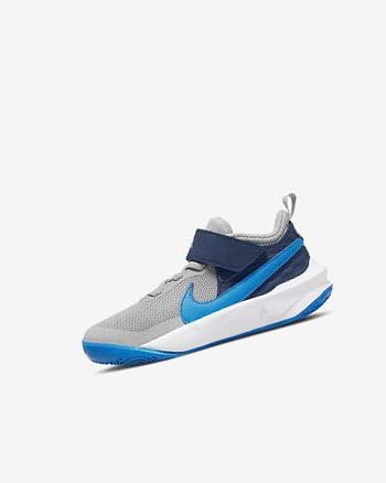 Grey / Navy / Green / Blue Nike Team Hustle D 10 Boys' Basketball Shoes | CA_2476