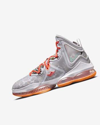 Grey / Orange / Light Red / Green Nike LeBron 19 Women's Basketball Shoes | CA_5544