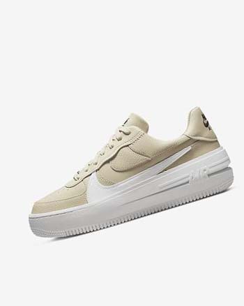 Khaki / White / Black Nike Air Force 1 PLT.AF.ORM Women's Sneakers | CA_2548