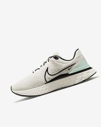 Light Beige / Black Nike React Infinity Run Flyknit 3 Men's Running Shoes | CA_4594