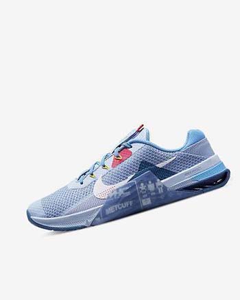 Light Blue / Blue / Deep Royal Blue / White Nike Metcon 7 AMP Men's Training Shoes | CA_3153