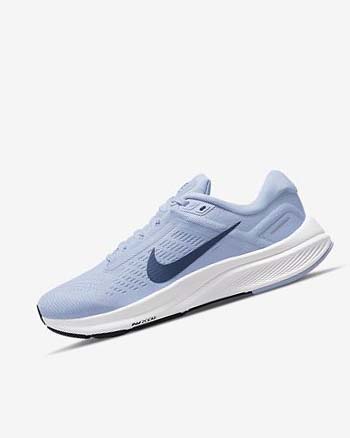 Light Blue / White / Navy / Navy Nike Air Zoom Structure 24 Women's Running Shoes | CA_4592