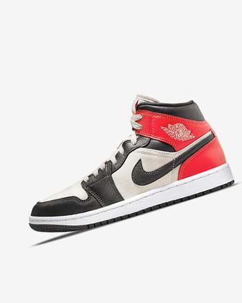 Light Brown / Light Red / White Nike Air Jordan 1 Mid SE Women's Sneakers | CA_5031