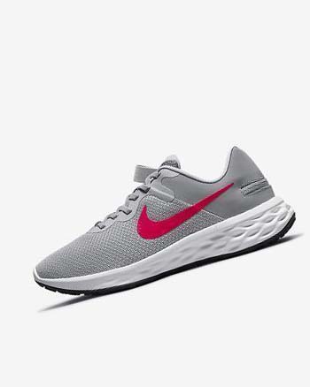 Light Grey / Grey / Dark Grey / Red Nike Revolution 6 FlyEase Next Nature Men's Running Shoes | CA_1202