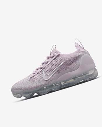 Light Pink / White / Metal Silver / Purple Nike Air VaporMax 2021 FK Women's Sneakers | CA_5319