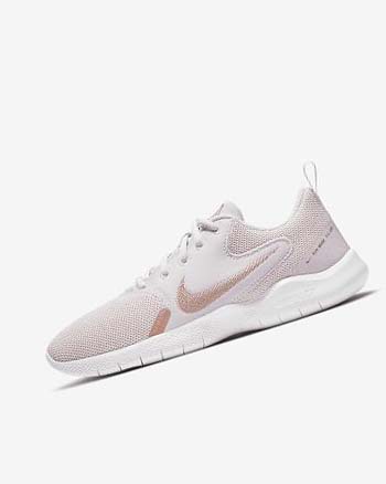 Light Purple / White / Metal Red Brown Nike Flex Experience Run 10 Women's Running Shoes | CA_4548