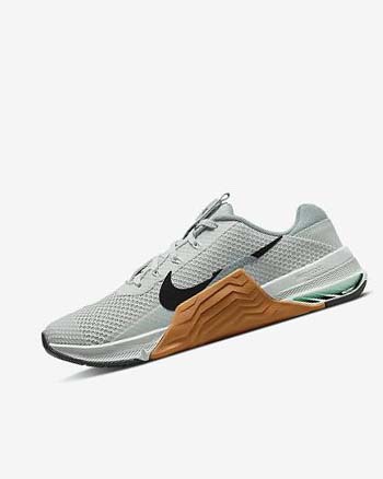 Light Silver / Olive / Black Nike Metcon 7 Women's Training Shoes | CA_3197