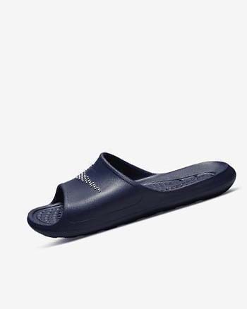Navy / White Nike Victori One Men's Slides | CA_2632