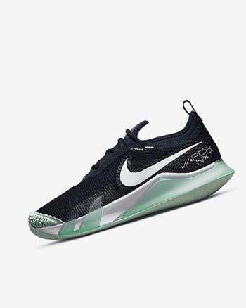 Obsidian / Mint / White Nike Court React Vapor NXT Women's Tennis Shoes | CA_3084