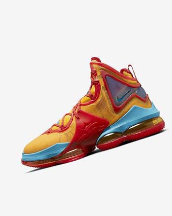 Orange / Gold / Red / Light Blue Nike LeBron 19 Women's Basketball Shoes | CA_5279