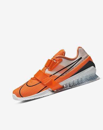 Orange / White / Black Nike Romaleos 4 Men's Training Shoes | CA_2799