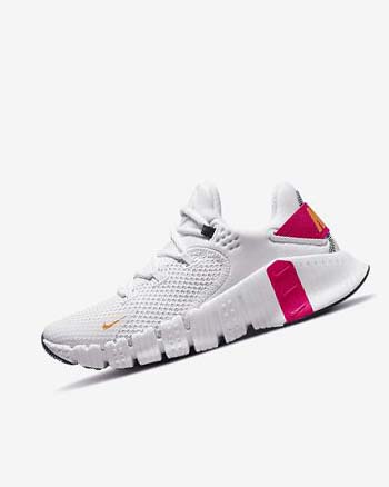 Pink / White / Deep Yellow Nike Free Metcon 4 Women's Training Shoes | CA_5131