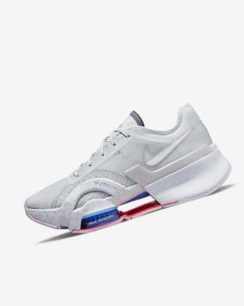 Platinum / Grey / Blue / Metal Silver Nike Air Zoom SuperRep 3 Women's Training Shoes | CA_4598
