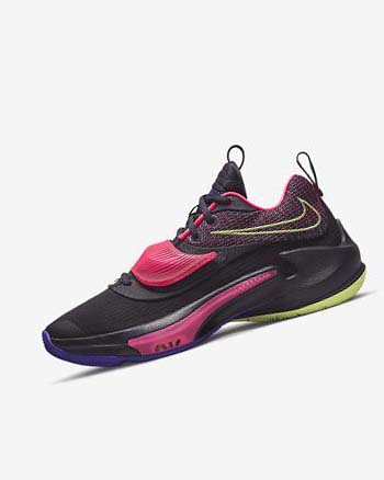 Purple / Pink / Purple / Light Lemon Nike Zoom Freak 3 Women's Basketball Shoes | CA_2507