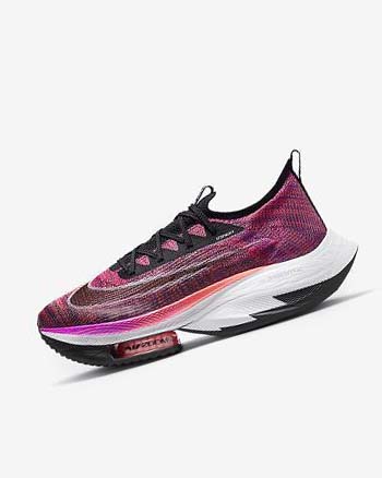 Purple / Red / Black / Black Nike Air Zoom Alphafly NEXT% Flyknit Men's Running Shoes | CA_4618