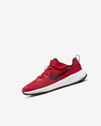 Red / Black Nike Revolution 6 Girls' Running Shoes | CA_5249
