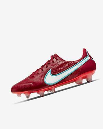Red / Light Red / White Nike Tiempo Legend 9 Elite SG-Pro AC Men's Soccer Cleats | CA_3038
