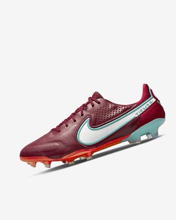Red / Light Red / White Nike Tiempo Legend 9 Elite FG Women's Soccer Cleats | CA_5405