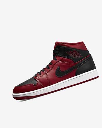 Red / White / Black Nike Air Jordan 1 Mid Men's Sneakers | CA_2377