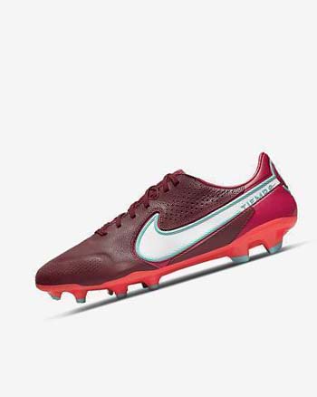 Red / White Nike Tiempo Legend 9 Pro FG Men's Soccer Cleats | CA_5367