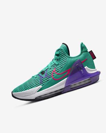 Turquoise / White / Pink Nike LeBron Witness 6 Women's Basketball Shoes | CA_4817